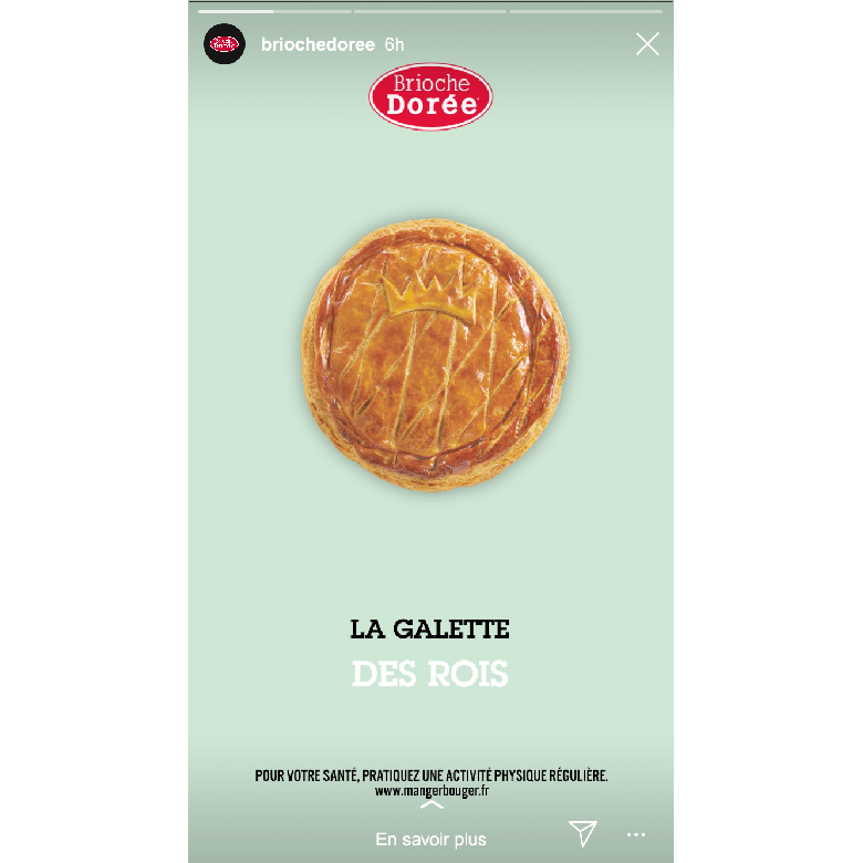 story brioche doree pour publicite instagram sur la galette des rois