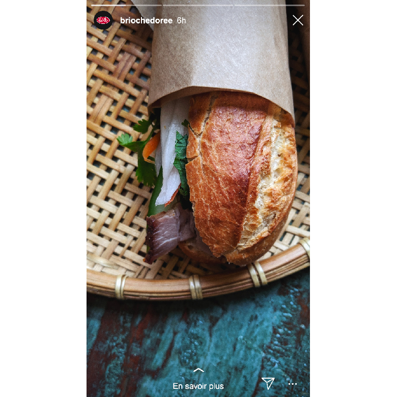 story instagram brioche doree pour publicite