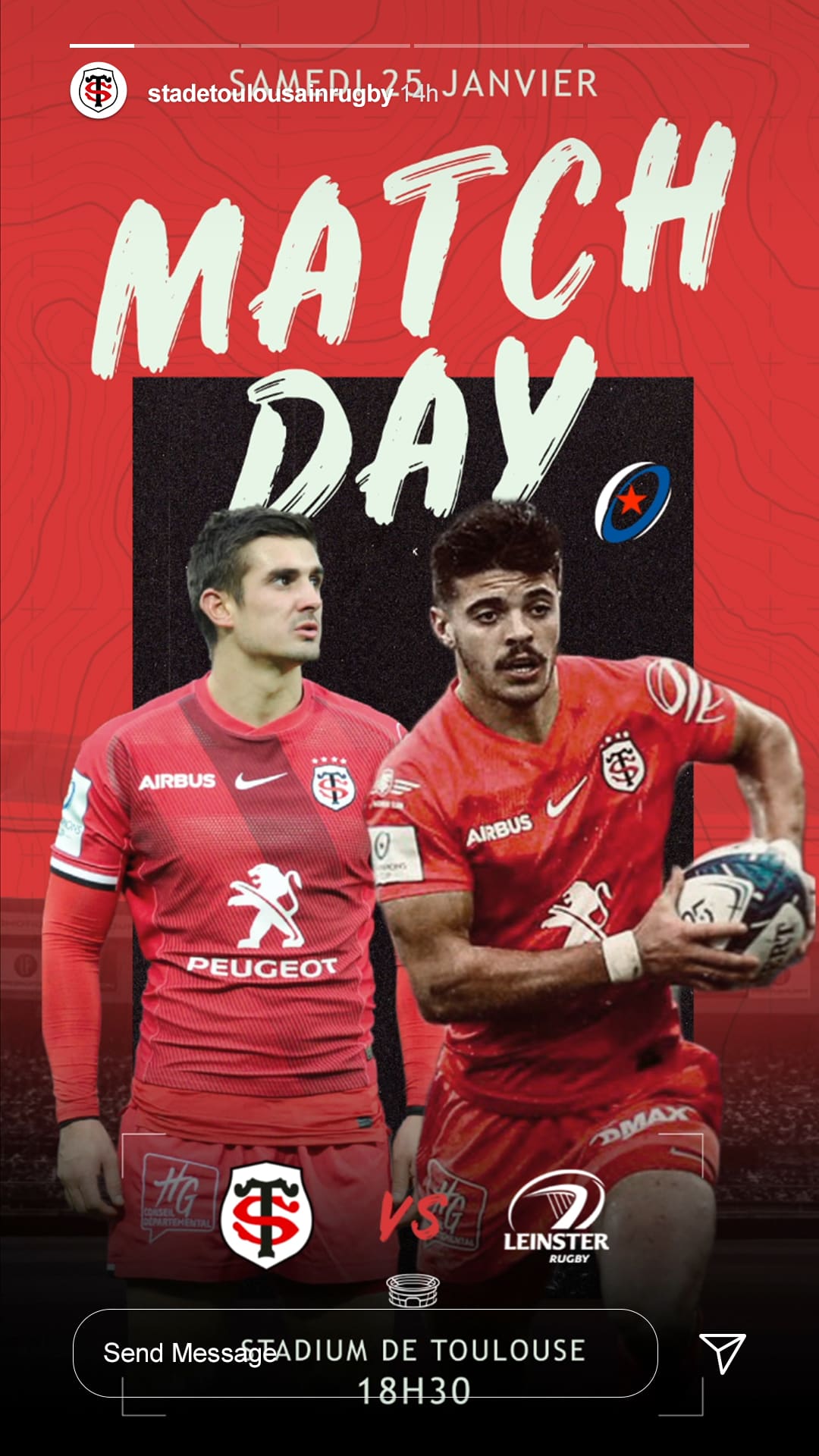story instagram social media ads pour match stade toulousain